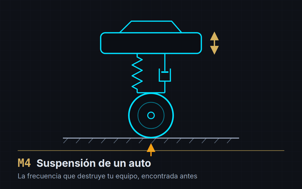 El sistema estrella del bloque 2: un cuarto de auto — masa, resorte y amortiguador